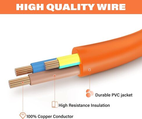 سلك محول شاحن Flameweld EV - NEMA N10-30P ذكر إلى أنثى N14-50R مع مقبض، 3 شقوق 30 أمبير لشحن المستوى 2 EV، سلك محول مولد STW 10/3 AWG EV، UL in Kuwait