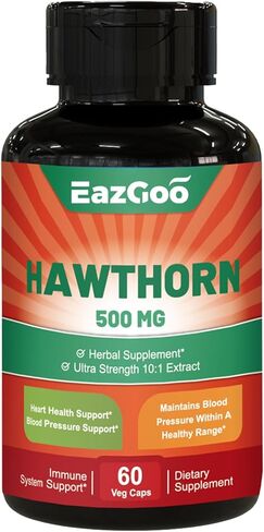 مستخلص مكملات الزعرور بيري البوليفينول، مركز من 150 جرام من التوت الطازج، مستخلص الزعرور 500 مجم، الكركديه والثوم - فيتامينات وأعشاب 60 كبسولة in Kuwait