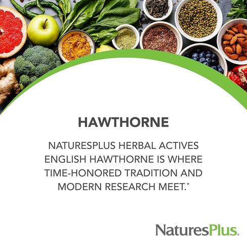 NaturesPlus Herbal Actives Hawthorne 150 mg - 60 كبسولة نباتية - يدعم صحة القلب - خالي من الغلوتين - 60 وجبة in Kuwait