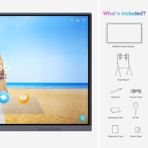 مركز تعاون السبورة الذكية، Armerboard 55 بوصة 4K UHD لوحة بيضاء إلكترونية رقمية للفصل الدراسي والأعمال، لوحة بيضاء تفاعلية مع نظام بيئي مفتوح للتطبيق in Saudi Arabia