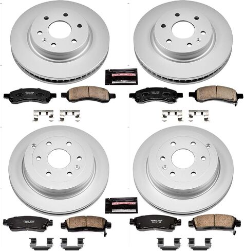 Power Stop CRK4466 Front and Rear Coated Brake Rotors and Ceramic Pads Brake Kit For 2008-2017 Buick Enclave | 2009-2017 Chevy Traverse | 2007-2017 GMC Acadia | 2007-2010 Saturn Outlook in Saudi Arabia