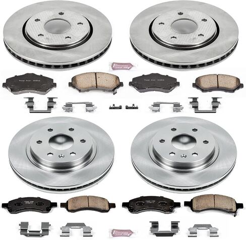 Power Stop CRK4466 Front and Rear Coated Brake Rotors and Ceramic Pads Brake Kit For 2008-2017 Buick Enclave | 2009-2017 Chevy Traverse | 2007-2017 GMC Acadia | 2007-2010 Saturn Outlook in Saudi Arabia