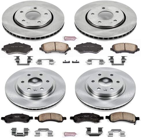 Power Stop CRK4466 Front and Rear Coated Brake Rotors and Ceramic Pads Brake Kit For 2008-2017 Buick Enclave | 2009-2017 Chevy Traverse | 2007-2017 GMC Acadia | 2007-2010 Saturn Outlook in Saudi Arabia