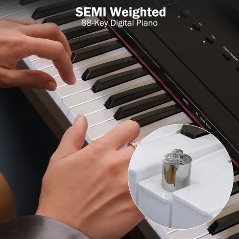 GAOMON 88-Keys Weighted Digital Piano for Beginners with Bench,Piano Keyboard Stand, Triple Pedals, Function, Headphones, Power Adapter in Saudi Arabia