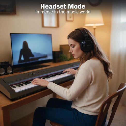 GAOMON 88-Keys Weighted Digital Piano for Beginners with Bench,Piano Keyboard Stand, Triple Pedals, Function, Headphones, Power Adapter in Saudi Arabia