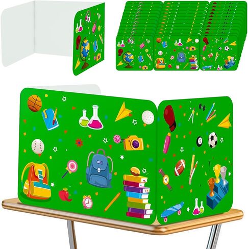 دروع الخصوصية لمكاتب الطلاب - 24 حزمة، مجلدات الخصوصية الملونة للفصول الدراسية للطلاب، ولوحات الخصوصية للاختبار وفواصل المكاتب (16 بوصة عرض × 12 بوصة ارتفاع × 13 بوصة عمق) in Kuwait