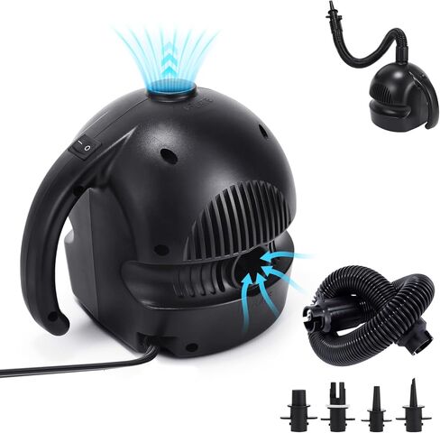 مضخة مسار تعثر الهواء الكهربائية، مضخة هواء لحصيرة الجمباز، حصيرة قابلة للنفخ مع 4 فوهات، مضخة سرير هوائي للمرتبة الهوائية للسباحة، لعبة حمام السباحة، قارب الطوافة، مضخة هواء كهربائية سريعة باللون الأسود in Kuwait