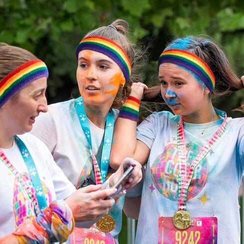 مجموعة 60 قطعة من عصابة رأس مخططة بألوان قوس قزح 20 قطعة من القطن القابل للتمدد، عصابة رأس ماصة للعرق، 40 قطعة من قماش تيري، سوار معصم رياضي بألوان قوس قزح للرجال والنساء، لممارسة التمارين الرياضية in Kuwait