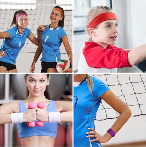60 Pcs Workout Headbands for Women Stretchy Yoga Headbands Soft Elastic Polyester Head Bands for Girl's Hair Non Slip Hair Wraps Sweatband for Sports Pilates Running Gym Workout, 16 Colors in Saudi Arabia