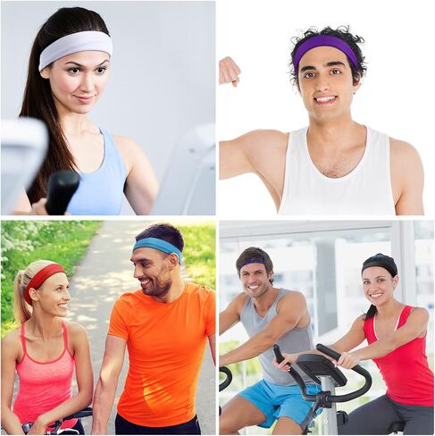 60 Pcs Workout Headbands for Women Stretchy Yoga Headbands Soft Elastic Polyester Head Bands for Girl's Hair Non Slip Hair Wraps Sweatband for Sports Pilates Running Gym Workout, 16 Colors in Saudi Arabia