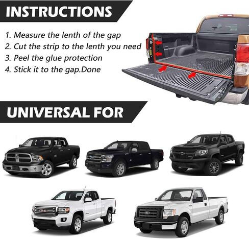 MYFAMIREA 24.5Ft Adhesive Tailgate Seal fits Pickups, Truck, Auto Car, Keep Kit Dust, Dirt and Moisture Out of Covered Truck Bed in Saudi Arabia