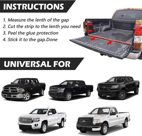 MYFAMIREA 24.5Ft Adhesive Tailgate Seal fits Pickups, Truck, Auto Car, Keep Kit Dust, Dirt and Moisture Out of Covered Truck Bed in Saudi Arabia