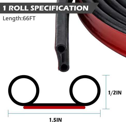 MYFAMIREA 24.5Ft Adhesive Tailgate Seal fits Pickups, Truck, Auto Car, Keep Kit Dust, Dirt and Moisture Out of Covered Truck Bed in Saudi Arabia
