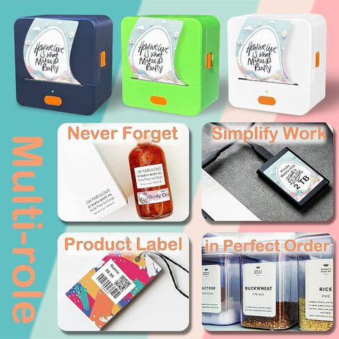 Label Maker Machine with Tape, Label Printer for Small Business with Auto Scan, Portable Bluetooth Thermal Printer for Barcode, Shipping, Office, Home, 40 * 30 * 300 Labels in Saudi Arabia