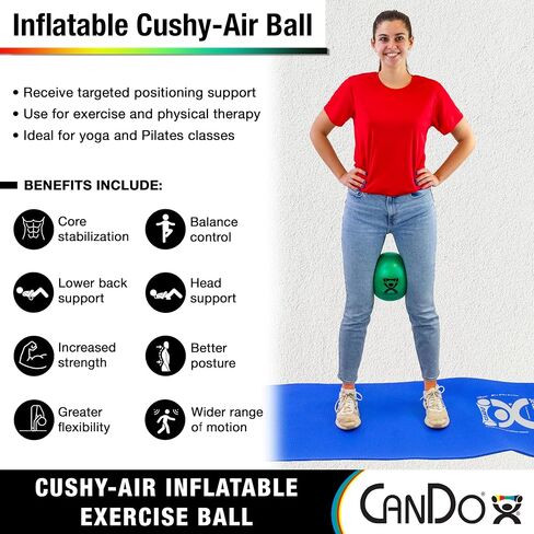 CanDo Cushy-Air Hand Ball for Rehabilitation, Exercises, Hand Therapy, Occupational Therapy, Hand Strengthening, Improve Motor Skills, Stress Relief, Yellow, 10" (25cm) in Saudi Arabia