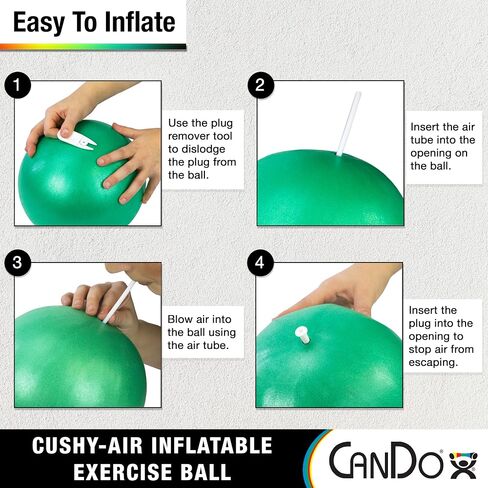 CanDo Cushy-Air Hand Ball for Rehabilitation, Exercises, Hand Therapy, Occupational Therapy, Hand Strengthening, Improve Motor Skills, Stress Relief, Yellow, 10" (25cm) in Saudi Arabia
