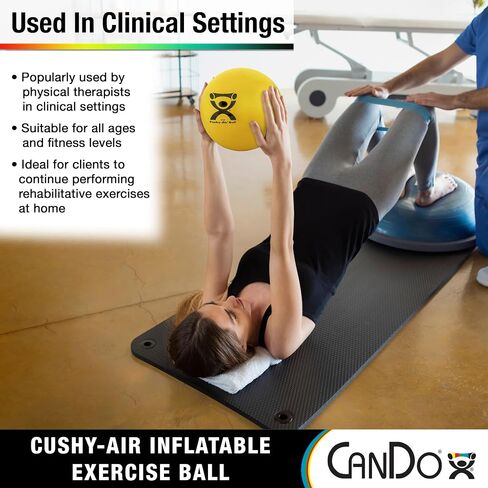 CanDo Cushy-Air Hand Ball for Rehabilitation, Exercises, Hand Therapy, Occupational Therapy, Hand Strengthening, Improve Motor Skills, Stress Relief, Yellow, 10" (25cm) in Saudi Arabia