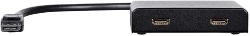 Monoprice 2-Port DisplayPort 1.2 to HDMI Multi-Stream Transport (MST) Hub, 4K@30Hz for 2 Displays, 21.6 Gbps Bandwidth, 11.8 Inch Cable, Black in Saudi Arabia