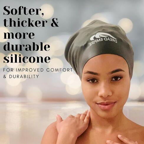 Large Long Hair Swim Cap | Perfect for Dreadlocks, Braids, Weaves, afros & Very Long Thick Hair | Unique Design with Soft Durable Silicone That Keeps Hair Dry in Saudi Arabia