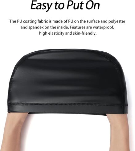 Zylioo XXL قبعة سباحة PU كبيرة الحجم، قبعات سباحة مرنة كبيرة الحجم، غطاء حمام سباحة مقاوم للماء من السيليكون للرؤوس الكبيرة 22.5-25 بوصة in Kuwait