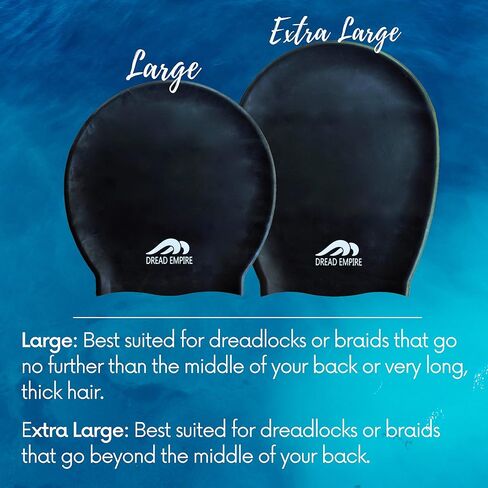 Large Long Hair Swim Cap | Perfect for Dreadlocks, Braids, Weaves, afros & Very Long Thick Hair | Unique Design with Soft Durable Silicone That Keeps Hair Dry in Saudi Arabia