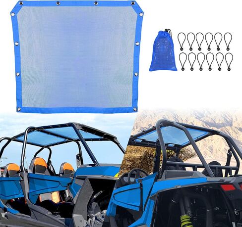 ملحقات RZR PRO XP، شبكة نافذة علوية ناعمة UTV، شبكة تظليل للسقف، غطاء علوي لشبكة PVC للحماية من الأشعة فوق البنفسجية لـ Polaris RZR Pro XP / 4 2020 2021 2022 2023 سهلة التركيب (أسود) in Kuwait