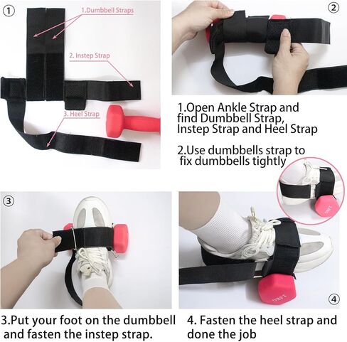 مرفق دمبل للقدم، أشرطة أوزان للكاحل قابلة للتعديل، أشرطة للكاحل لرفع الأثقال لوصلات تجعيد الساق وتمارين الغلوت للنساء والرجال in Kuwait