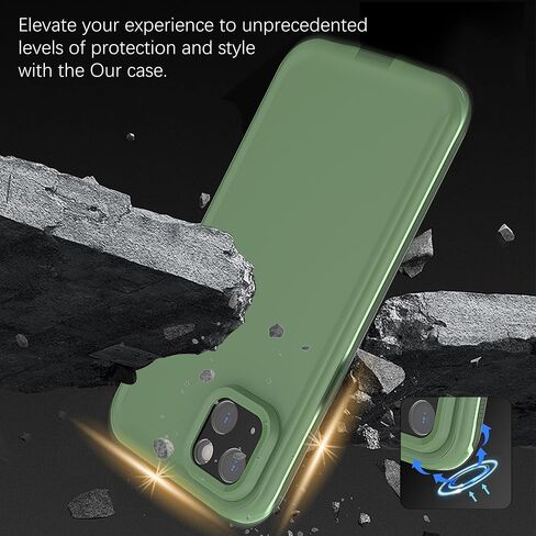 حافظة مضادة للماء لهاتف iPhone 14، عبوة للبيع بالتجزئة، غطاء حماية متين IP68 مقاوم للثلوج والغبار والصدمات مع واقي شاشة لهاتف iPhone 14 مقاس 6.1 بوصة باللون الأخضر in Saudi Arabia