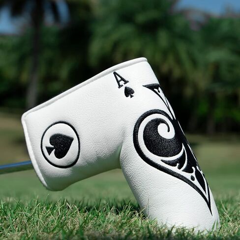 Montela Golf Putter Cover Poker Ace Mallet Putter Headcover Blade Putter Covers Golf Club Covers Leather Golf Putter Head Covers with Magnetic for Scotty Cameron Odyssey Ping Custom&Non-Custom in Saudi Arabia