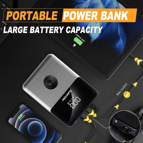 Jump Starter with Compressor Portable Battery Booster Pack 150PSI Auto Tire Inflator,12V 2000A Peak Starter with Safety Jumper Clamps,Jump Box Power Bank with Dual USB Charge,Bright LED Light in Saudi Arabia