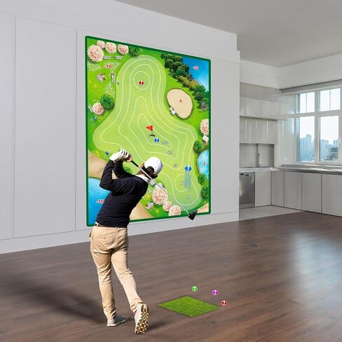 لعبة GOODLYSPOTS Golf Chipping - أحدث لعبة Battle Royale للجولف في عام 2023 - تصميم متكامل للحقيبة والحصيرة - حجم عملاق 5.7 × 4.8 قدم، بساط تقطيع الجولف - Battle Royale Golf للفناء الخلفي للمكتب المنزلي (بدون نادي). in Kuwait