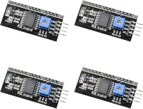 4 قطعة PCF8574T I2C IIC وحدة تحويل لوحة التوسع دعم 1602LCD 2004LCD عرض محول أسود (الدوائر المتكاملة) in Kuwait