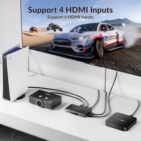 محول HDMI، محول HDMI متين SETMSPACE 4 في 1 مع جهاز تحكم عن بعد، مقسم HDMI 4K 60 هرتز، موسع منفذ HDMI ثابت للمسرح المنزلي والمكتب والفصول الدراسية in Kuwait