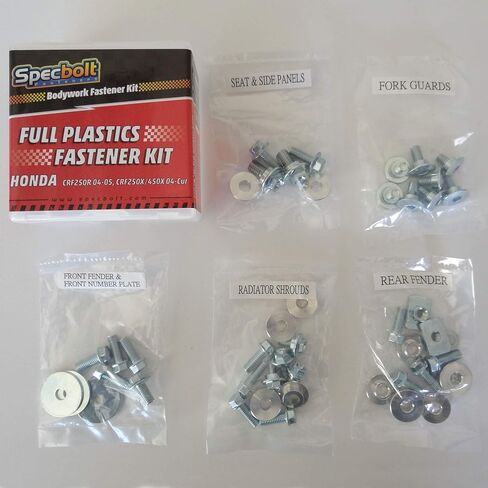 Specbolt Full Plastics Fastener Kit Fits: Honda - CRF250R (2004-2005) & CRF250X / CRF450X (2004-CUR) #0420 in Saudi Arabia