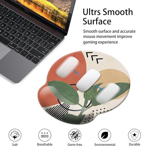 Mouse Pad Wrist Support, Ergonomic Mouse Pad with Wrist Rest,Comfortable Mousepad for Non-Slip Base,Pain Relief Mouse Pads for desk,Computer,Laptop,Office & Home(Black Human Skeleton Skull) in Kuwait