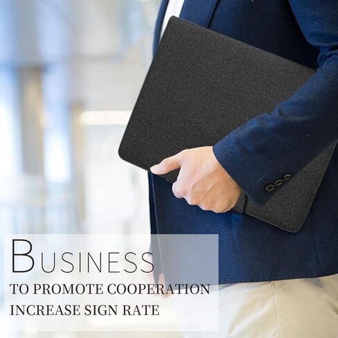 Portfolio Business Padfolio Folder with Zipper, Conference Meeting Executive File Legal Document Organizer with Pockets Letter Notepad Padfolio for Men Women (Non Calculator, Black) in Kuwait