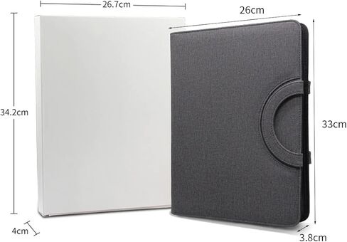 Portfolio Business Padfolio Folder with Zipper, Conference Meeting Executive File Legal Document Organizer with Pockets Letter Notepad Padfolio for Men Women (Non Calculator, Black) in Kuwait