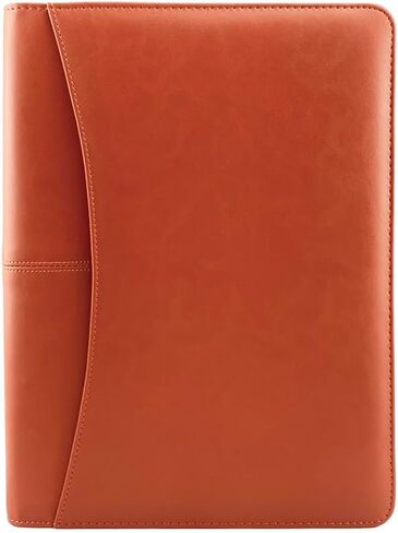 PU Leather Zippered Padfolio with Calculator Professional Interview Resume Business Portfolio for Men Women (Pink) in Saudi Arabia
