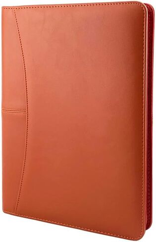 PU Leather Zippered Padfolio with Calculator Professional Interview Resume Business Portfolio for Men Women (Pink) in Saudi Arabia