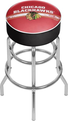 Trademark Gameroom NHL Chicago Blackhawks Chrome Bar Stool with Swivel in Saudi Arabia