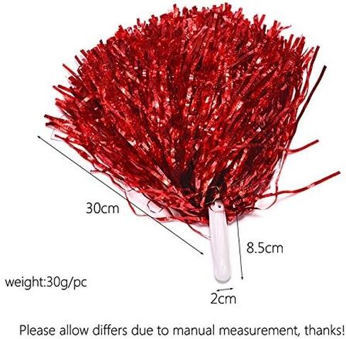 24 قطعة من فرقة بومس التشجيعية المرحة المبهجة من رقائق معدنية من البلاستيك مع مقبض عصا لتزيين حفلات الرقص ونادي كرة القدم in Kuwait