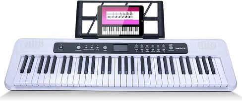 61 Key Keyboard Piano Electric Keyboard Kit Lighted Keys With LCD Display, Microphone, Power Supply, Audio Cable, Piano Key Stickers, Black in Saudi Arabia