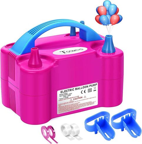 Electric Balloon Pump Portable Dual Nozzle Balloon Inflator Blower for Party Decoration with Tying Tool,Inflating Faster Save Time Rose Pink in Saudi Arabia