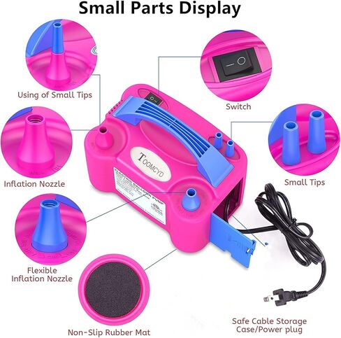 Electric Balloon Pump Portable Dual Nozzle Balloon Inflator Blower for Party Decoration with Tying Tool,Inflating Faster Save Time Rose Pink in Saudi Arabia