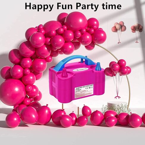 Electric Balloon Pump Portable Dual Nozzle Balloon Inflator Blower for Party Decoration with Tying Tool,Inflating Faster Save Time Rose Pink in Saudi Arabia
