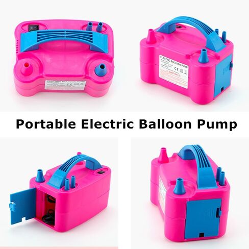 Electric Balloon Pump Portable Dual Nozzle Balloon Inflator Blower for Party Decoration with Tying Tool,Inflating Faster Save Time Rose Pink in Saudi Arabia