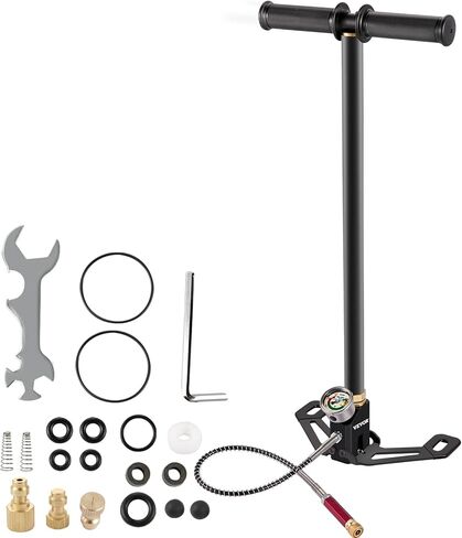مضخة هواء VEVOR PCP، مضخة يدوية PCP ثلاثية المراحل، مضخة هواء عالية الضغط 4500 رطل لكل بوصة مربعة مع مقياس، مضخة مسدس هواء متعددة الأغراض، مضخة بندقية هواء PCP من الفولاذ المقاوم للصدأ لـ PCP، وبنادق هواء كرات الطلاء وخزانات HPA in Kuwait