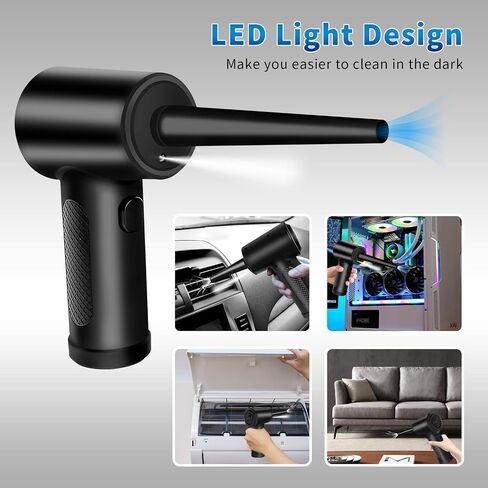 Compressed Air Duster, for car Computer and Keyboard Clean-Cordless with 3-Gear to Electric air Duster-Reusable no Canned air Duster Electric Rechargeable Air Duster in Saudi Arabia