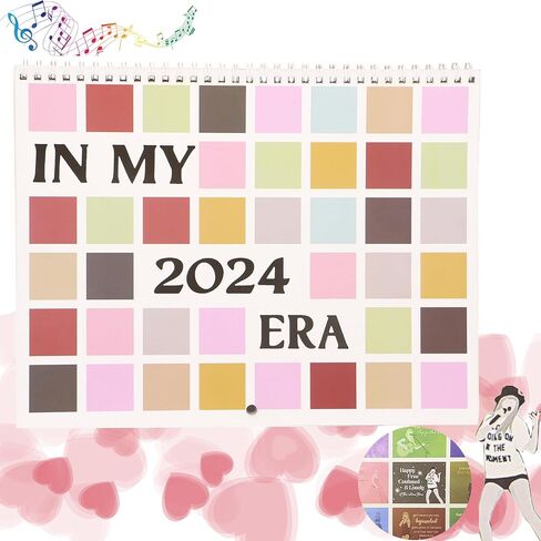 Eras Tour Calendar 2024, Eras Tour Calendar, Music Posters Album Cover Poster Calendar 2024 for Fans Gift Music Lover, Wall Art Calendar for Jan. 2024 - Dec. 2024, 11" x 8.8" in Saudi Arabia
