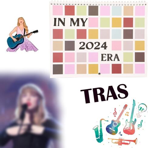 Eras Tour Calendar 2024, Eras Tour Calendar, Music Posters Album Cover Poster Calendar 2024 for Fans Gift Music Lover, Wall Art Calendar for Jan. 2024 - Dec. 2024, 11" x 8.8" in Saudi Arabia